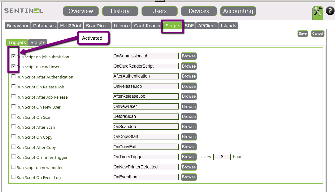 Universal print driver scripts